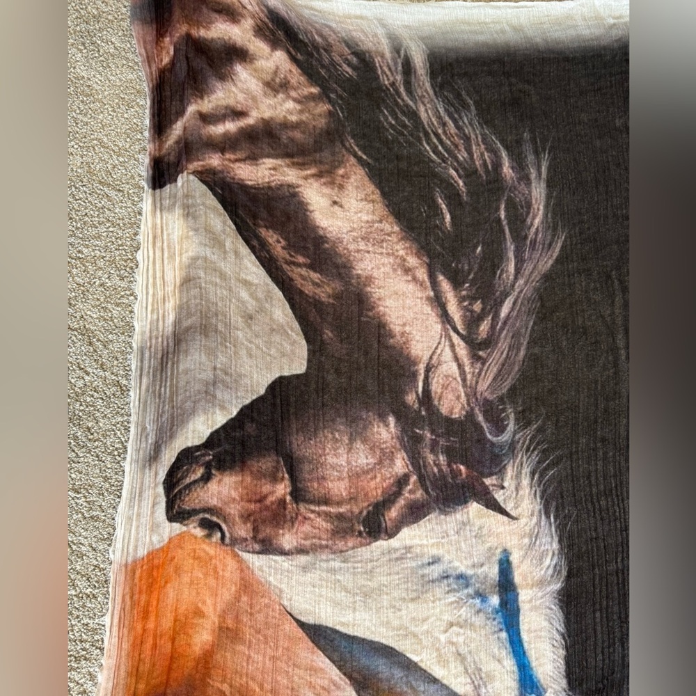 Blue Pacific Micromodal Wild Horse Scarf - Picture 5 of 11